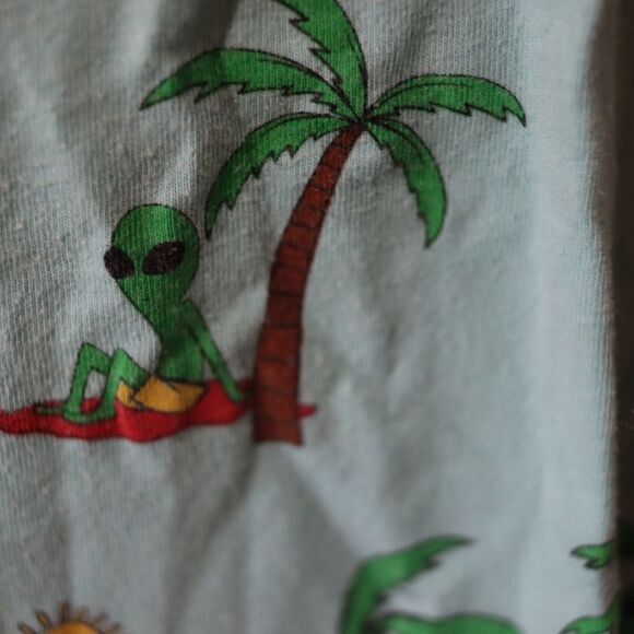 Fifth Sun Blue Green Tank Top Weird Unique Print Small - Picture 5 of 12